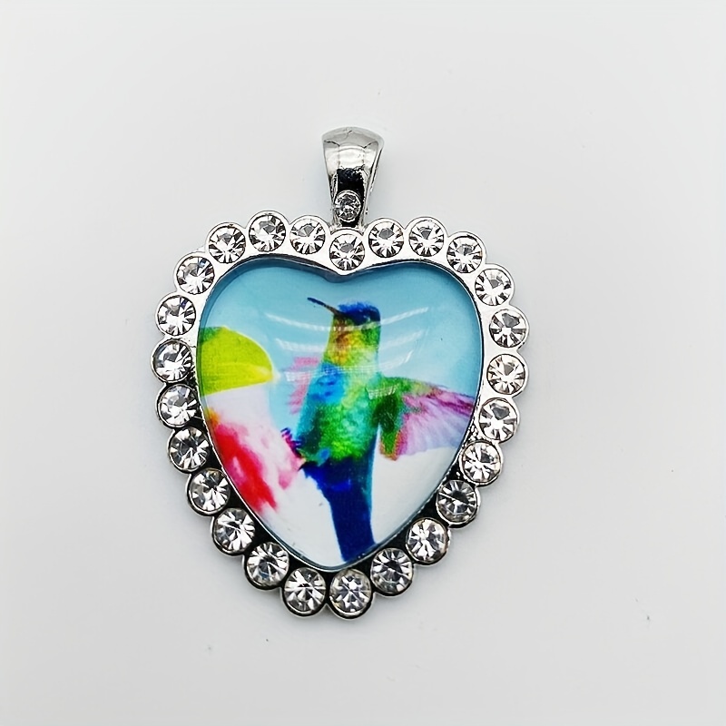 Green Bird Glass Alloy Pendant Necklace Accessories DIY